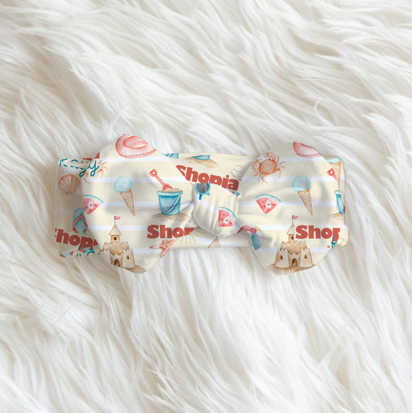 Summer Beach Personalized Bow Headbands
