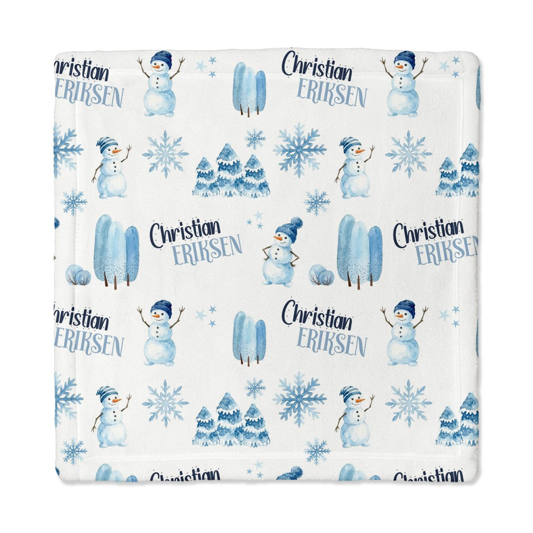 Snowman Personalized Lovey Blanket