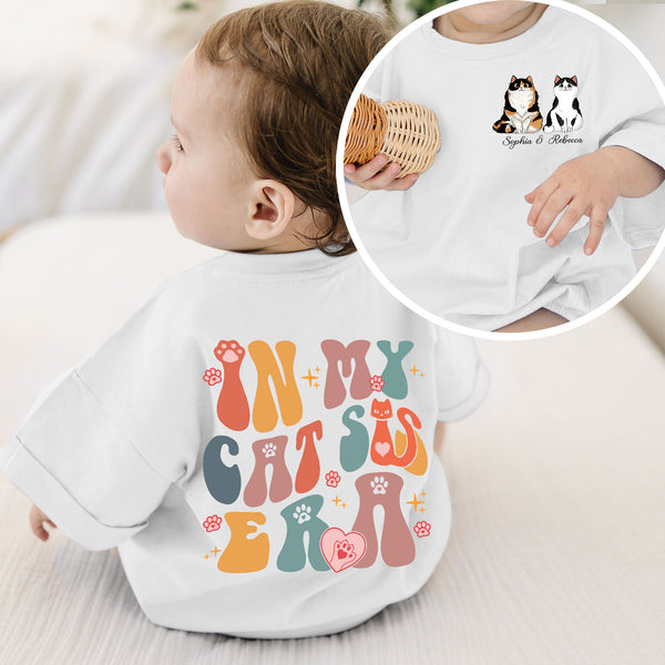 In My Cat Sis Era Baby Romper, In My Big Sis Era Personalized Cat Romper