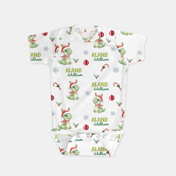Dinosaur's Christmas Personalized Graphic Bodysuit
