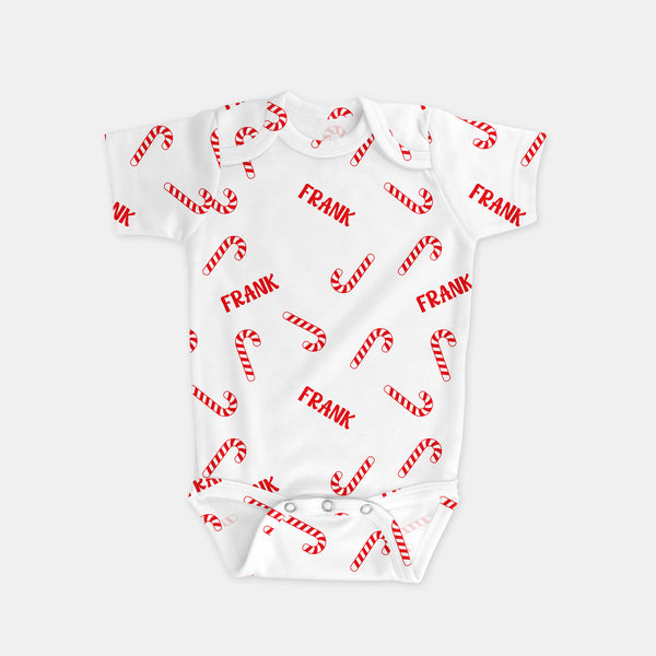 Candy Cane Personalized Graphic Bodysuit