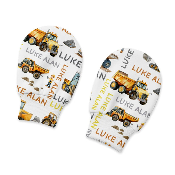 Truck Personalized Baby Mittens