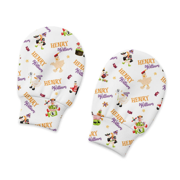 Goose in Booland Personalized Baby Mittens