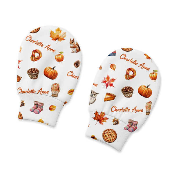 Fall Cottage Personalized Baby Mittens