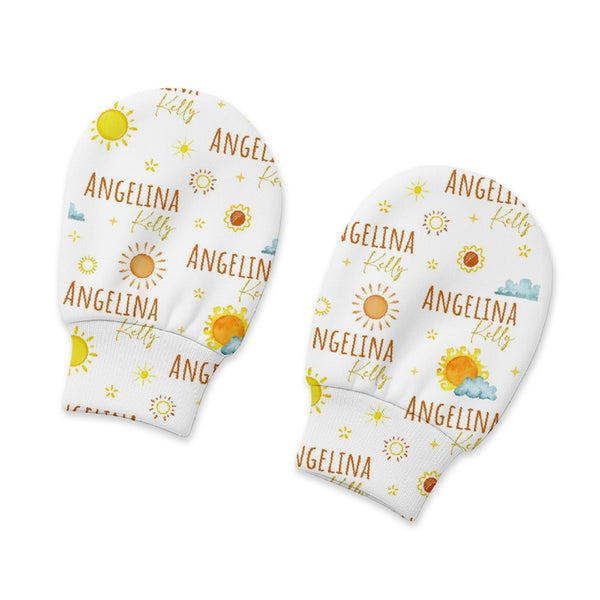 Sunshine Personalized Baby Mittens