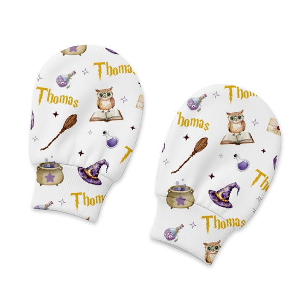Wizard School Personalized Baby Mittens