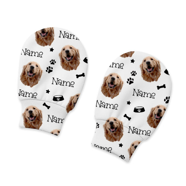 Dog Portrait Personalized Baby Mittens