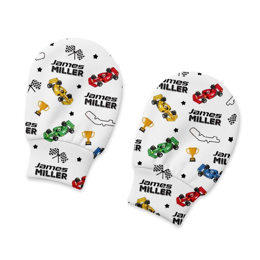 Pit Crew Personalized Baby Mittens