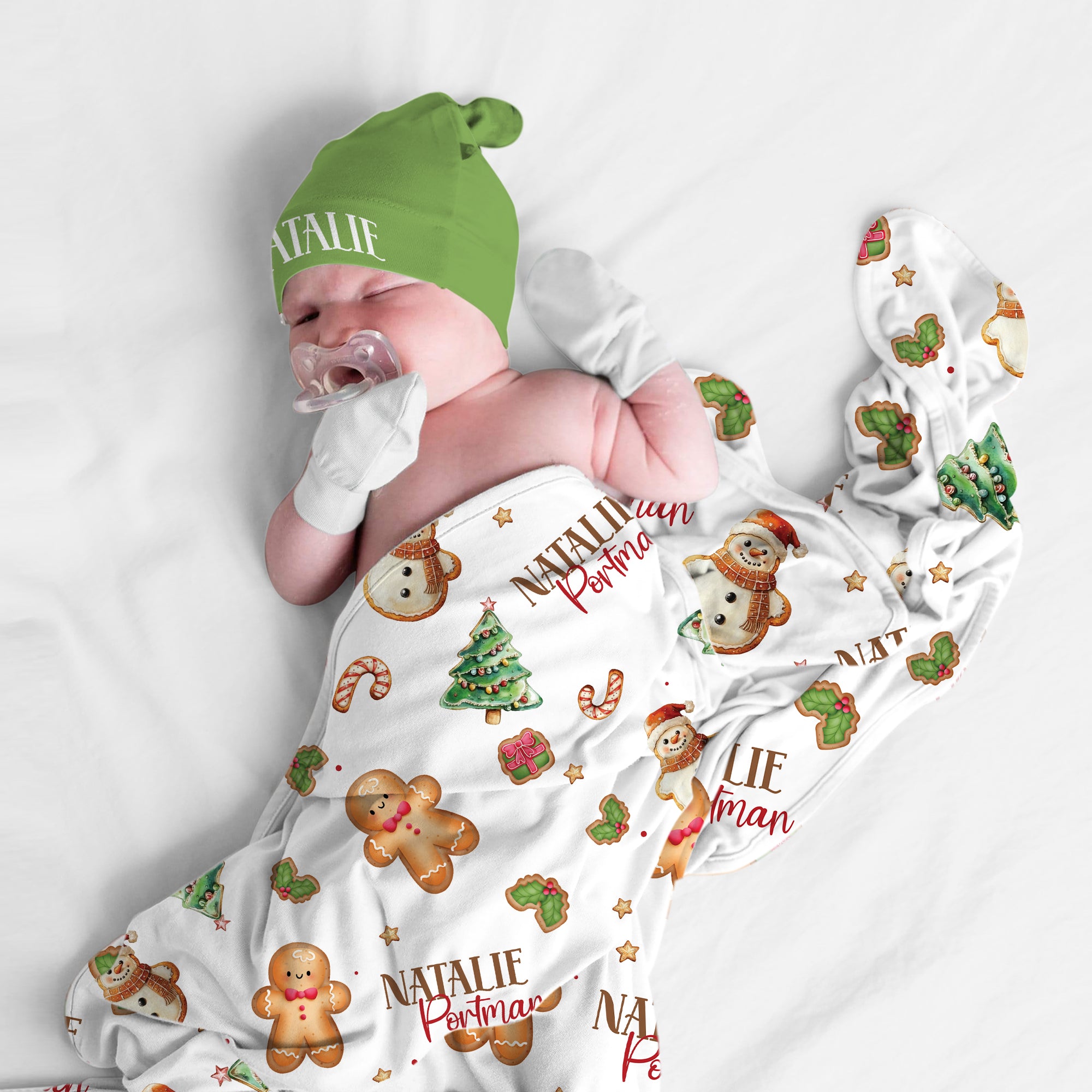 Gingerbread Personalized Swaddle Blanket