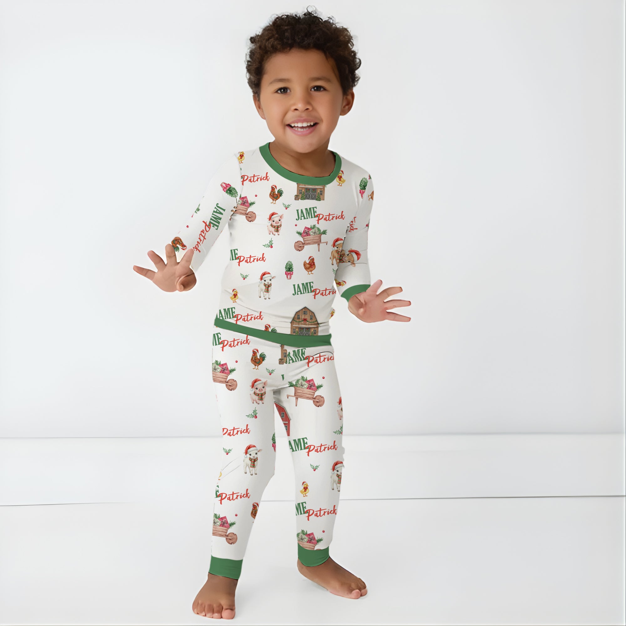 Xmas Farm Personalized Pajama Set