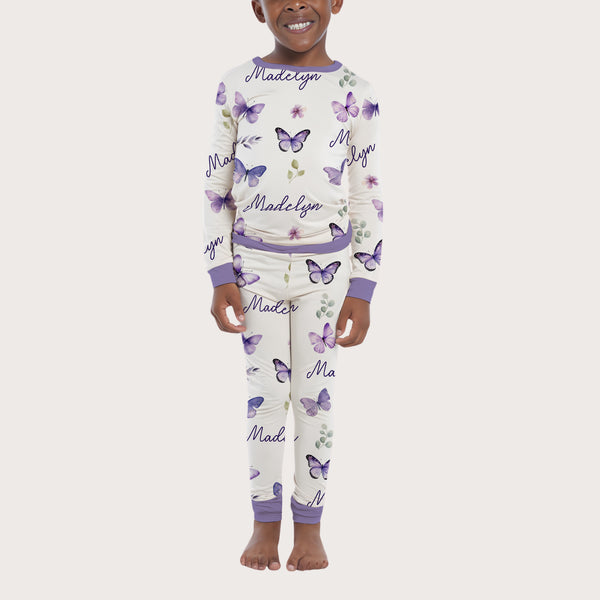 Purple Butterfly Personalized Pajama Set