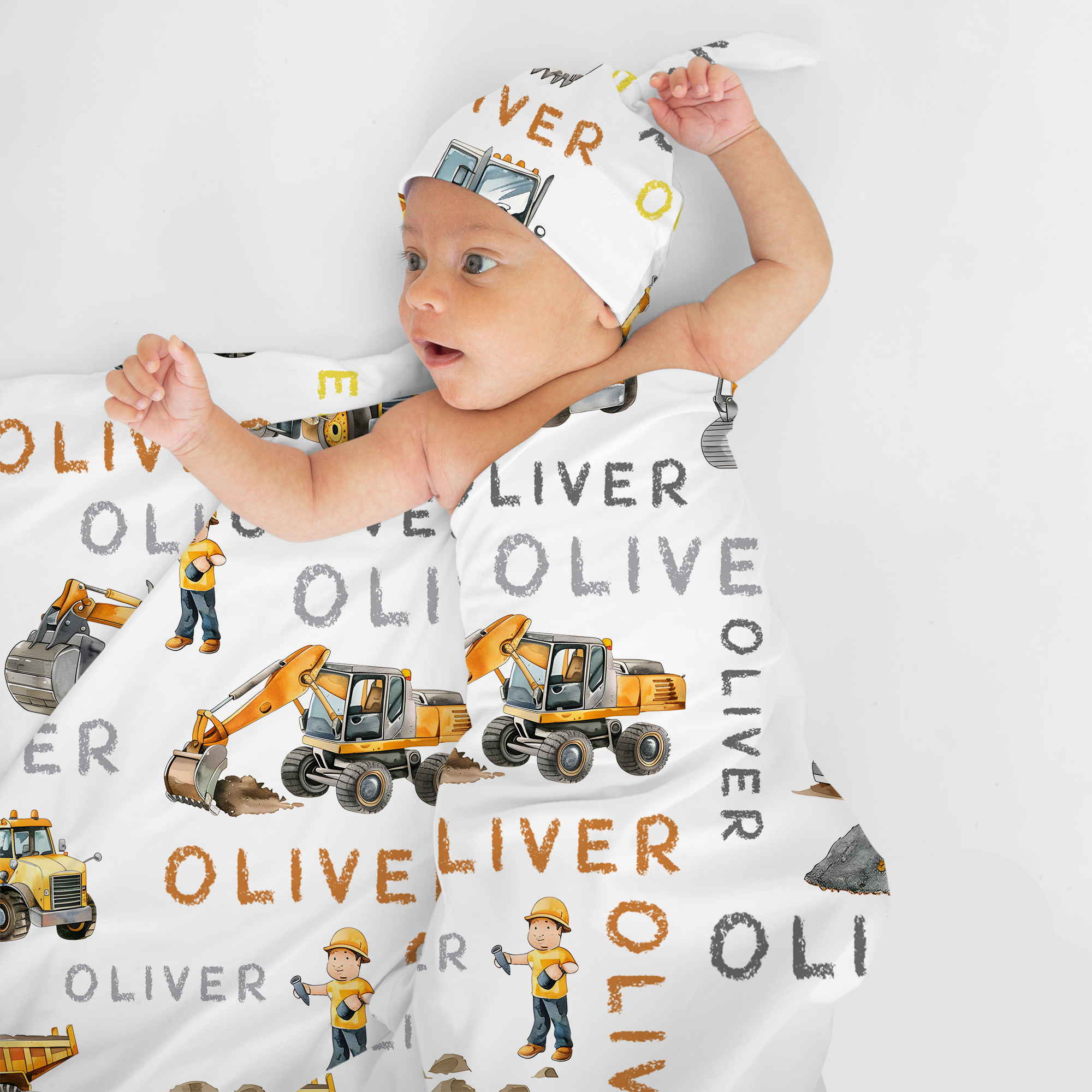 Truck Personalized Swaddle Blanket