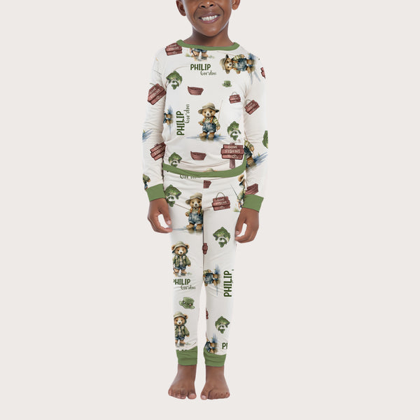 Bear Fishing Personalized Pajama Set