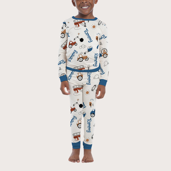 Construction Vehicle Personalized Pajama Set