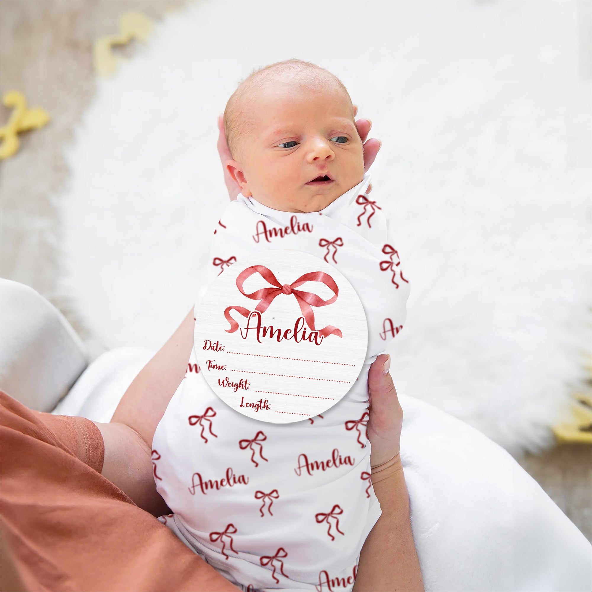 Coquette Ribbon Personalized Wood Sign