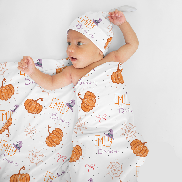 Little Pumpkin Personalized Swaddle Blanket
