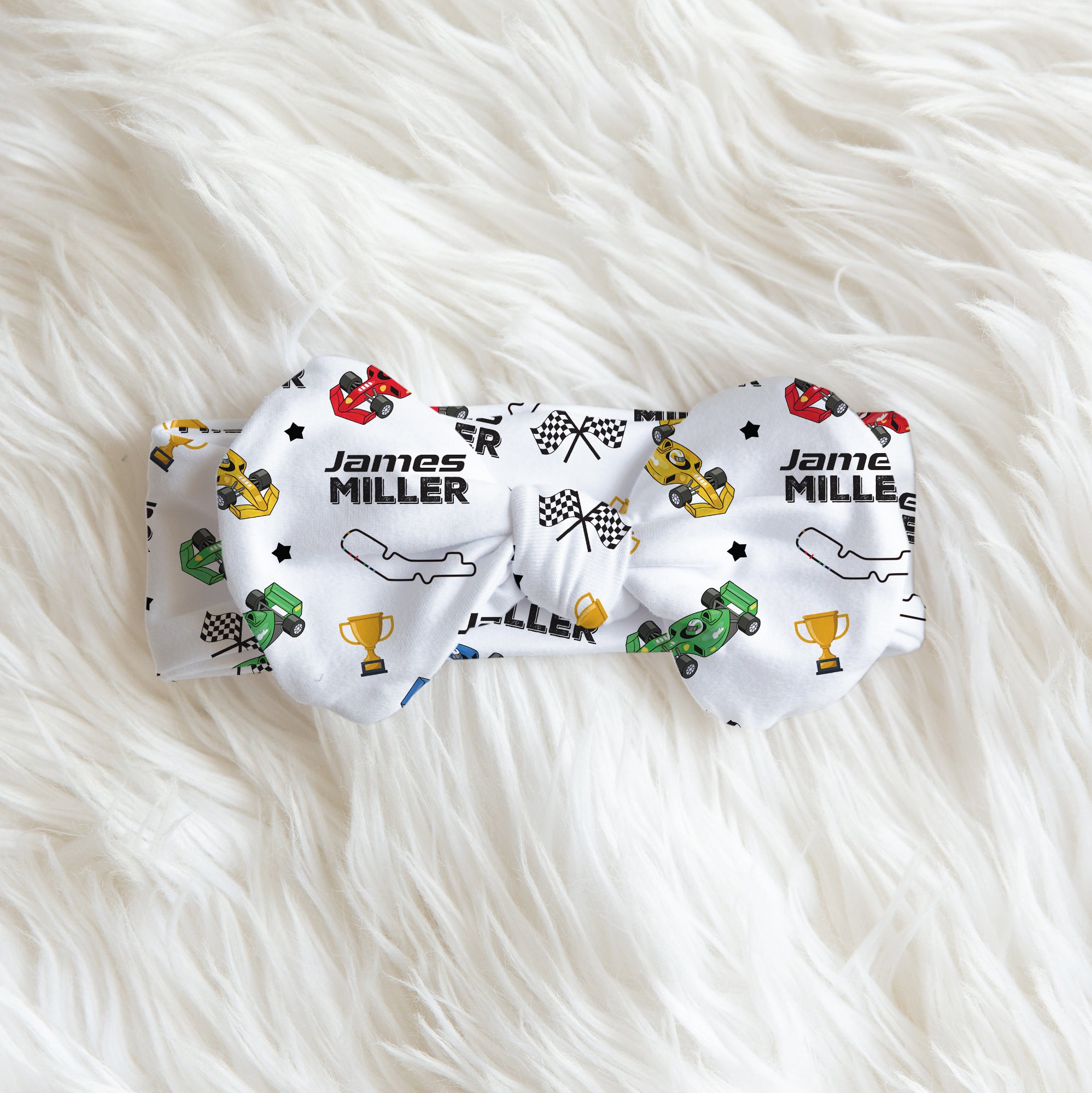 Pit Crew Personalized Bow Headband