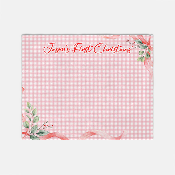 The First Christmas Milestone Personalized Minky Blanket