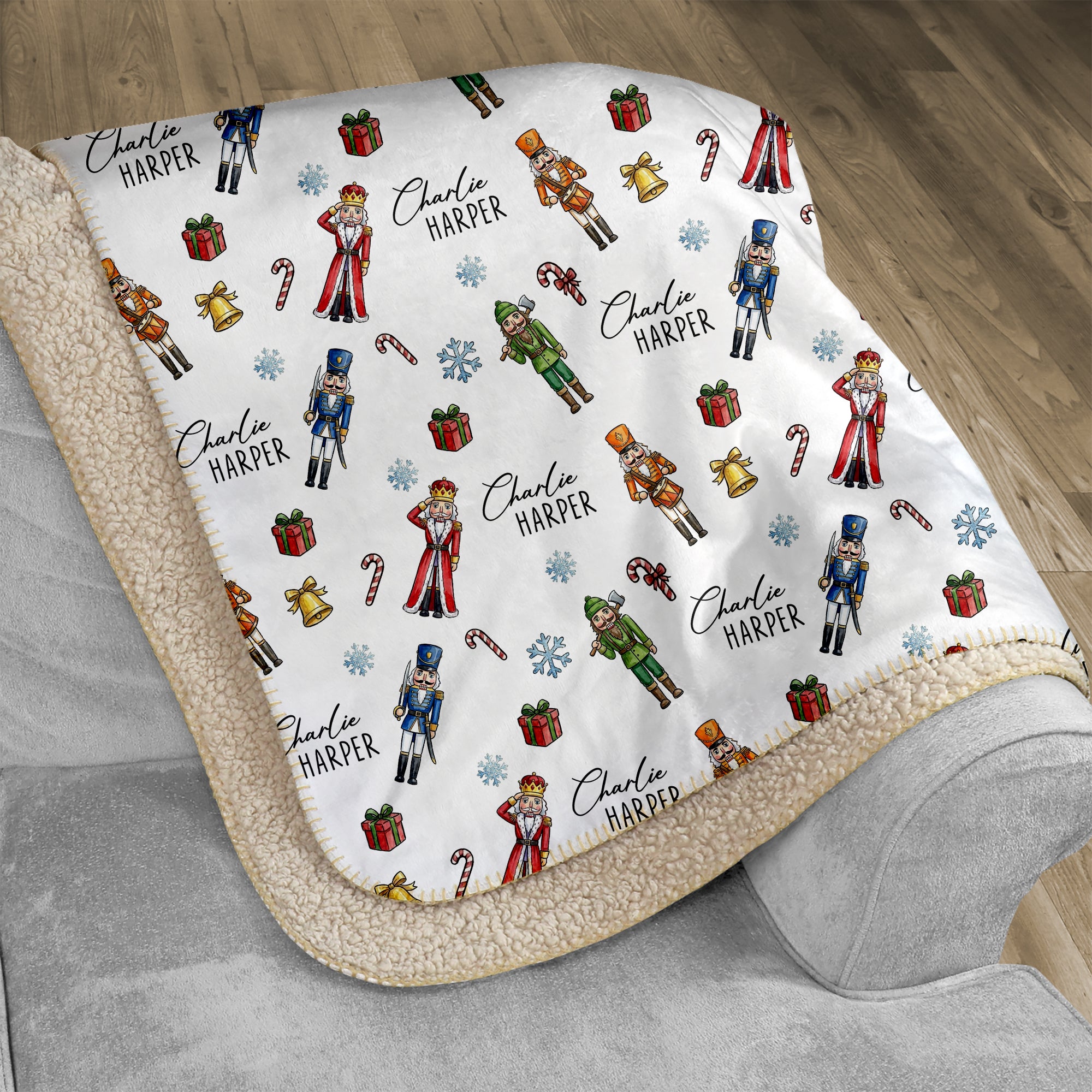 Nutcracker Personalized Sherpa Blanket