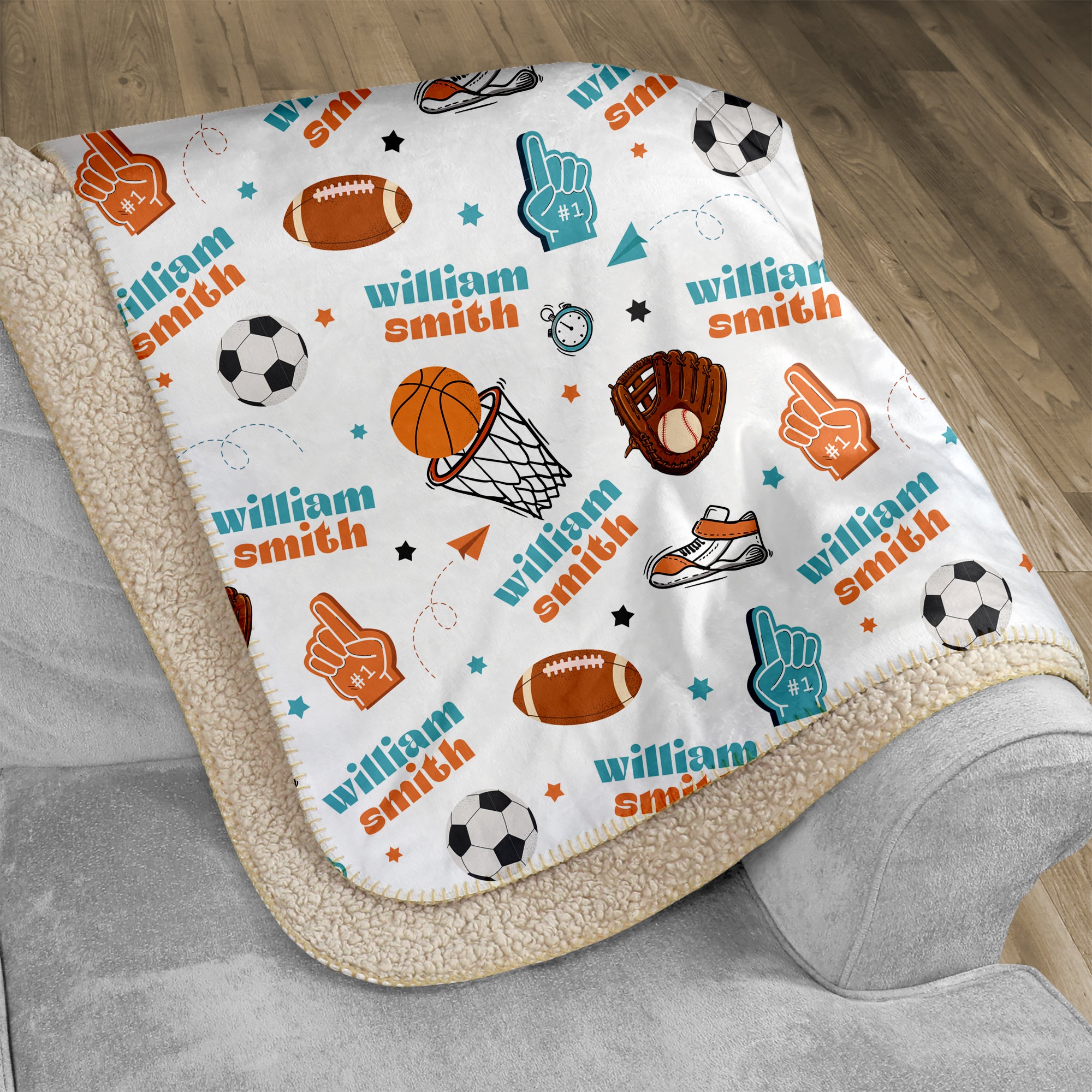 Half Time Personalized Sherpa Blanket