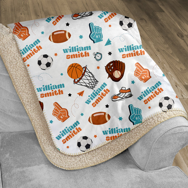 Half Time Personalized Sherpa Blanket