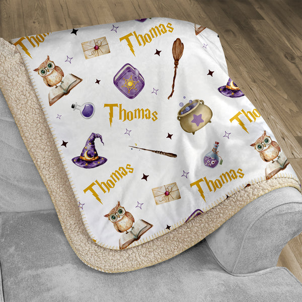 Wizard School Personalized Sherpa Blanket