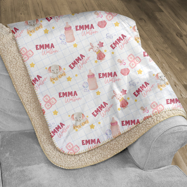 Pink Milk Drunk Personalized Sherpa Blanket