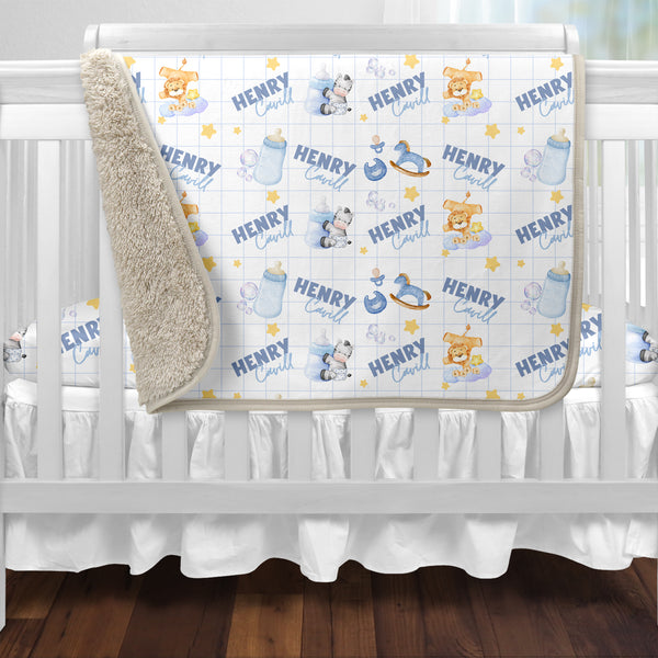 Blue Milk Drunk Personalized Sherpa Blanket