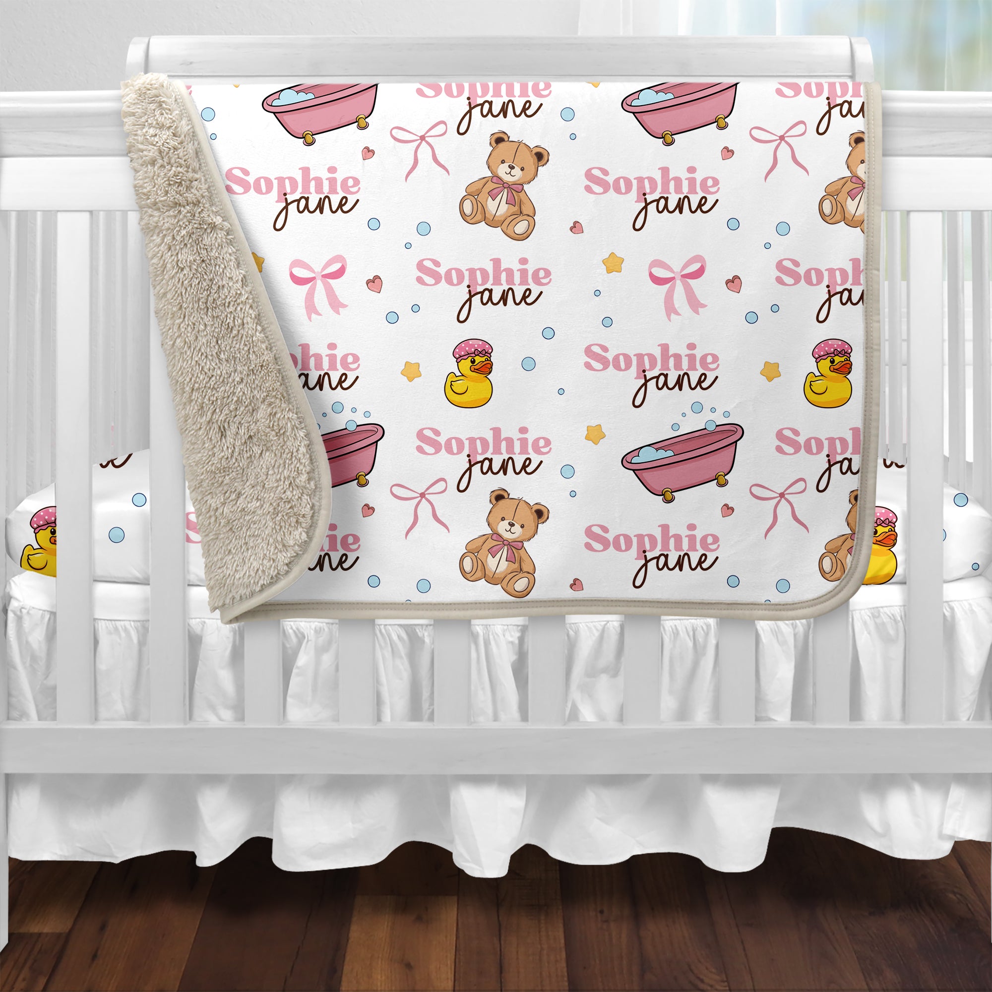 Bathtime Besties Personalized Sherpa Blanket