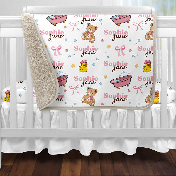 Bathtime Besties Personalized Sherpa Blanket