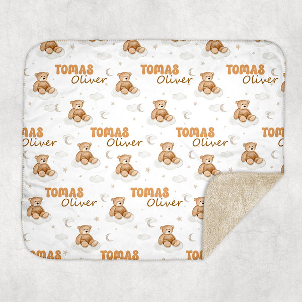 Teddy Bear Personalized Sherpa Blanket