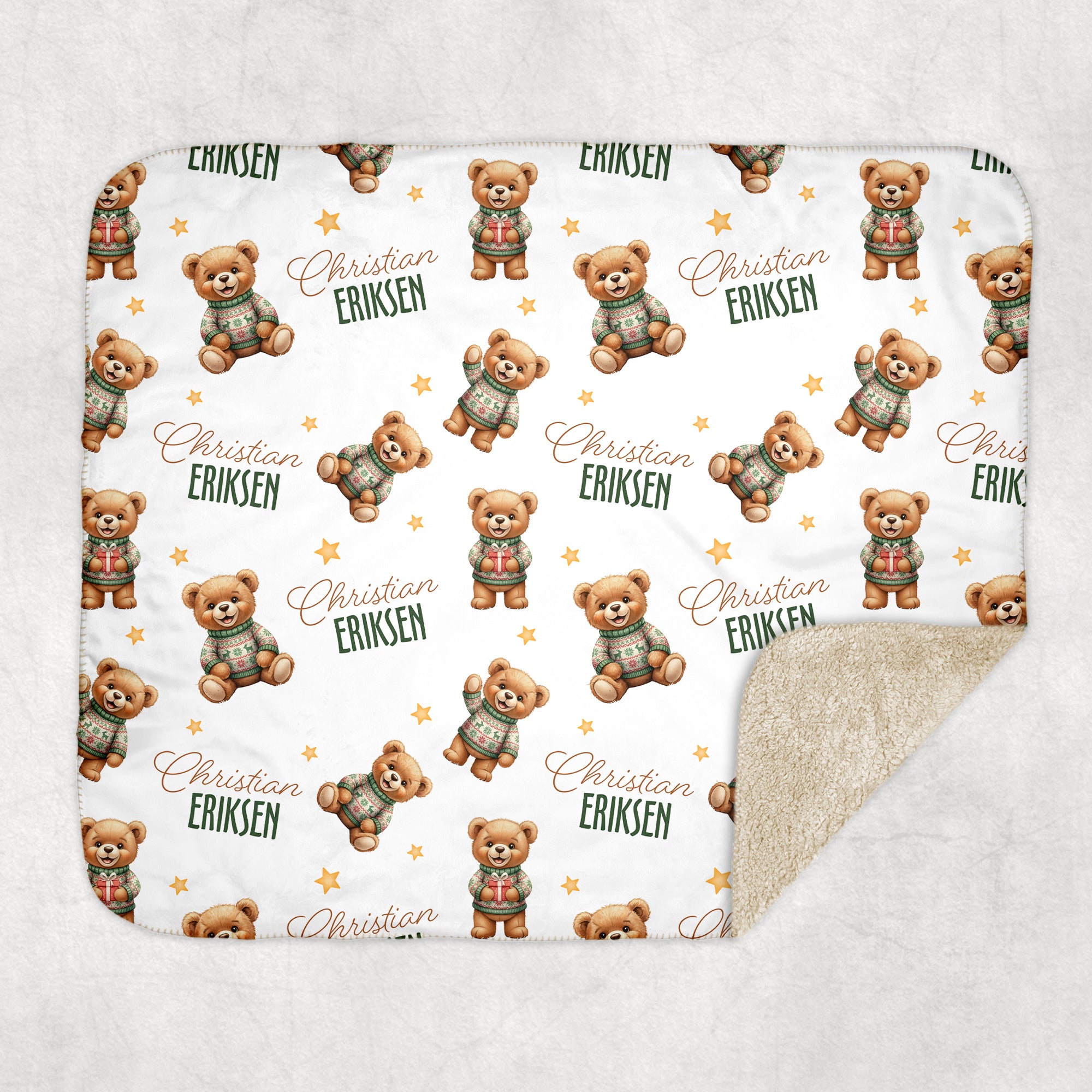 Cozy Bear Personalized Sherpa Blanket