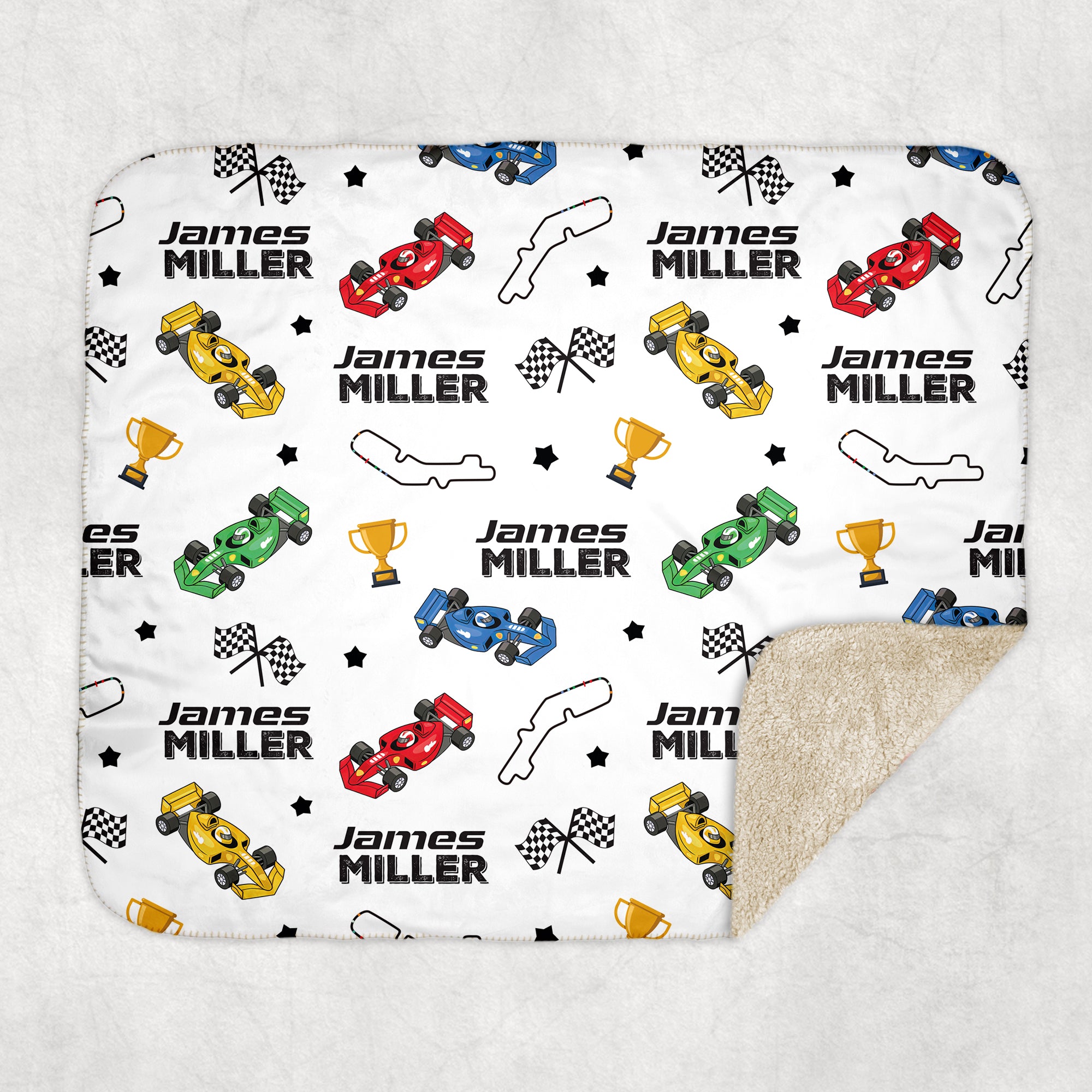 Pit Crew Personalized Sherpa Blanket