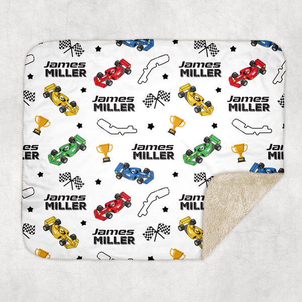 Pit Crew Personalized Sherpa Blanket