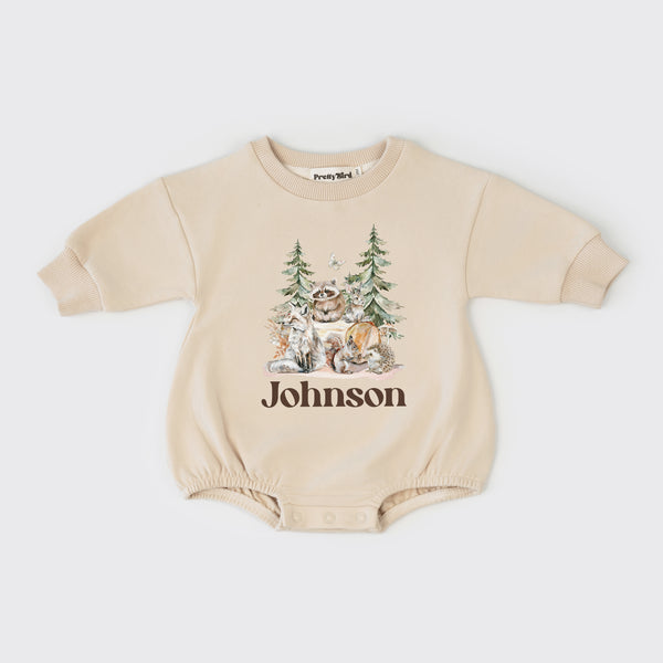 Personalized Woodland Animals Baby Romper