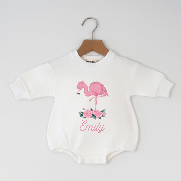 Personalized  Flamingo Baby Romper