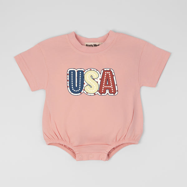 USA Flag Baby Romper - 4th of July Baby Outfit - Memorial Day Kids Shirt