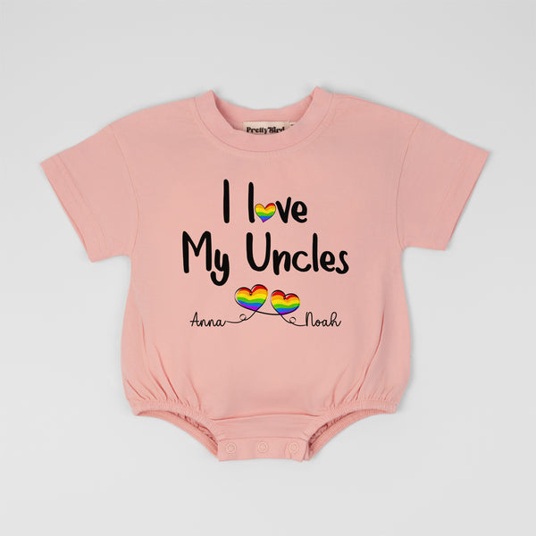 Personalized I Love My Aunts Baby Romper, Cute Rainbow Romper, LGBTQ Graphic Shirt