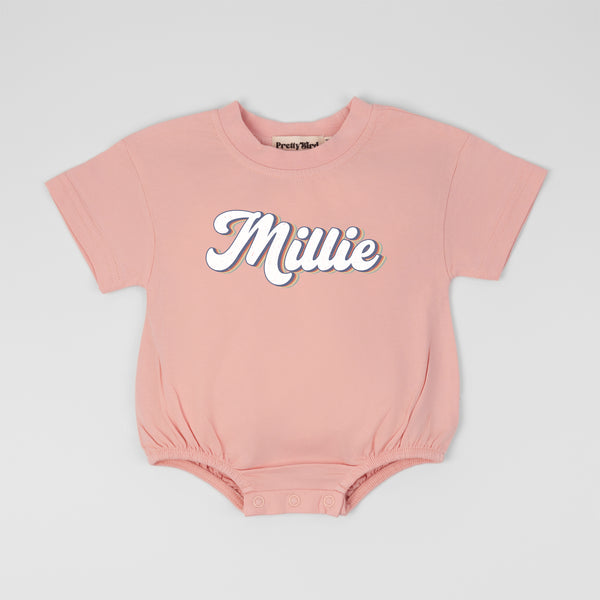 Retro Kids Name Romper, Personalized Kids Romper