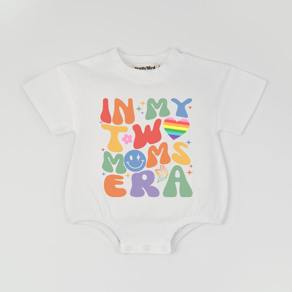 In My Two Moms Era Romper, Retro Baby Shirt, Pride Month Baby Romper