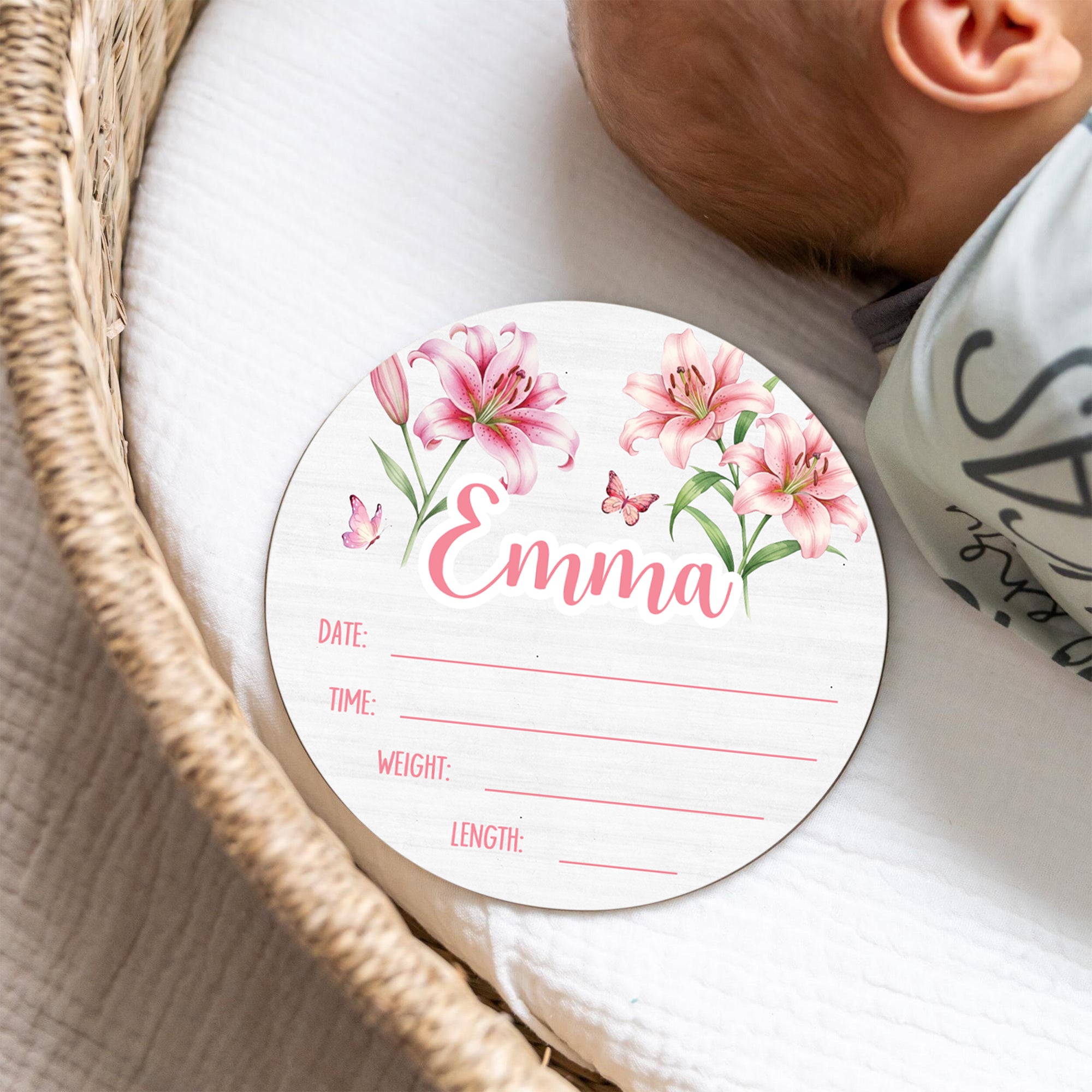 Pink Lilys Personalized Wood Sign