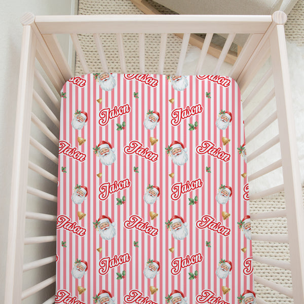 Santa Baby Personalized Crib Sheet