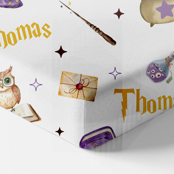 Wizard School Personalized Crib Sheet