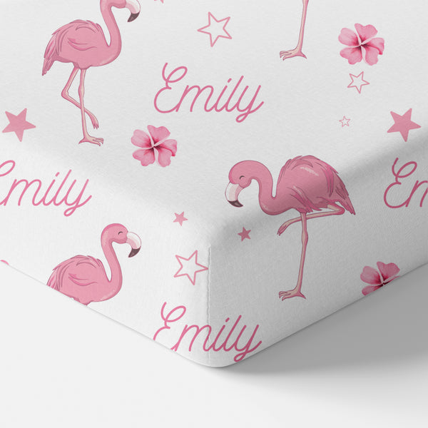 Flamingo Personalized Crib Sheet