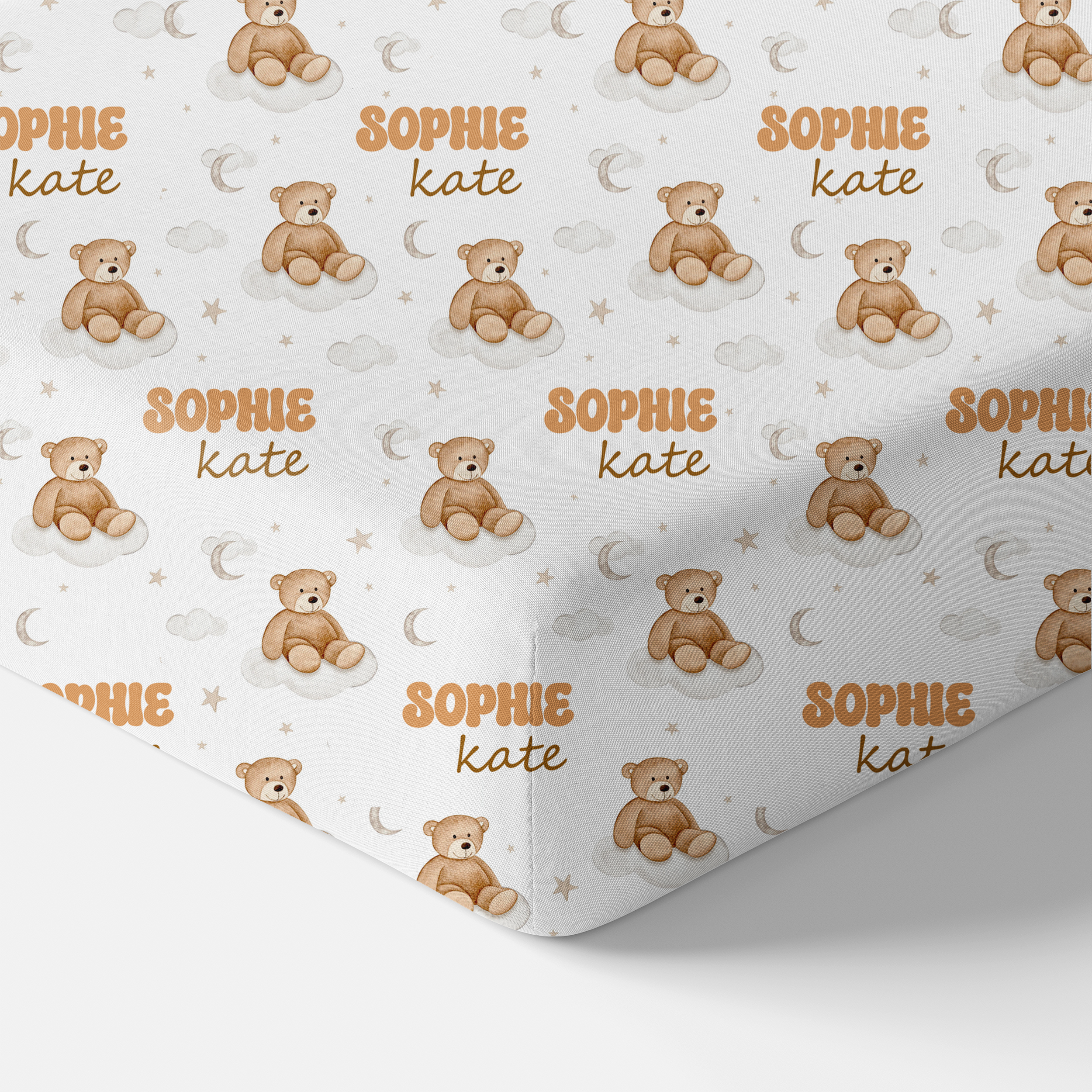 Teddy Bear Personalized Crib Sheet