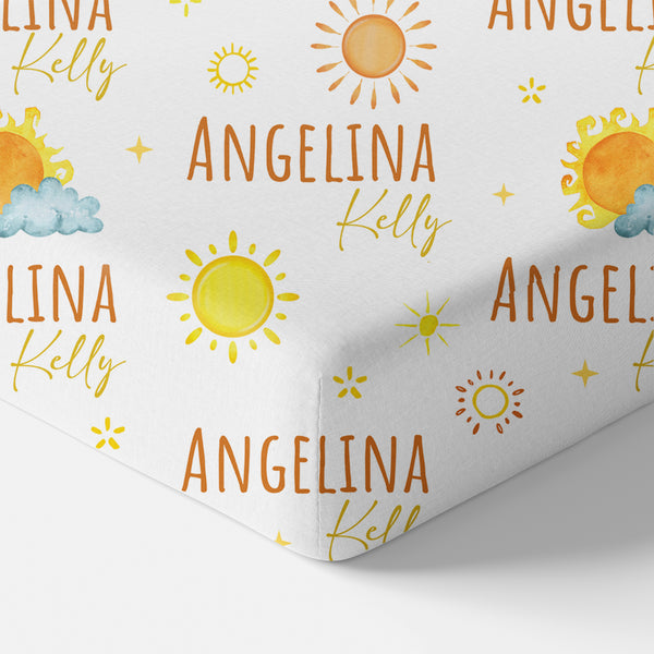 Sunshine Personalized Crib Sheet