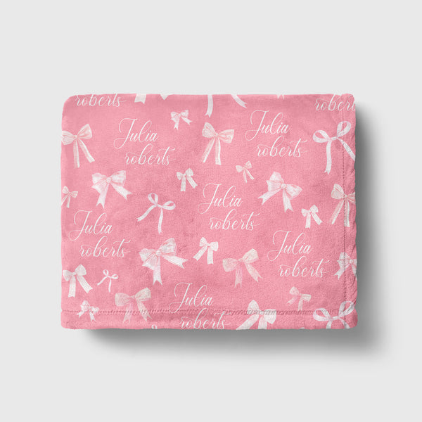 Coquette Bow Personalized Minky Blanket