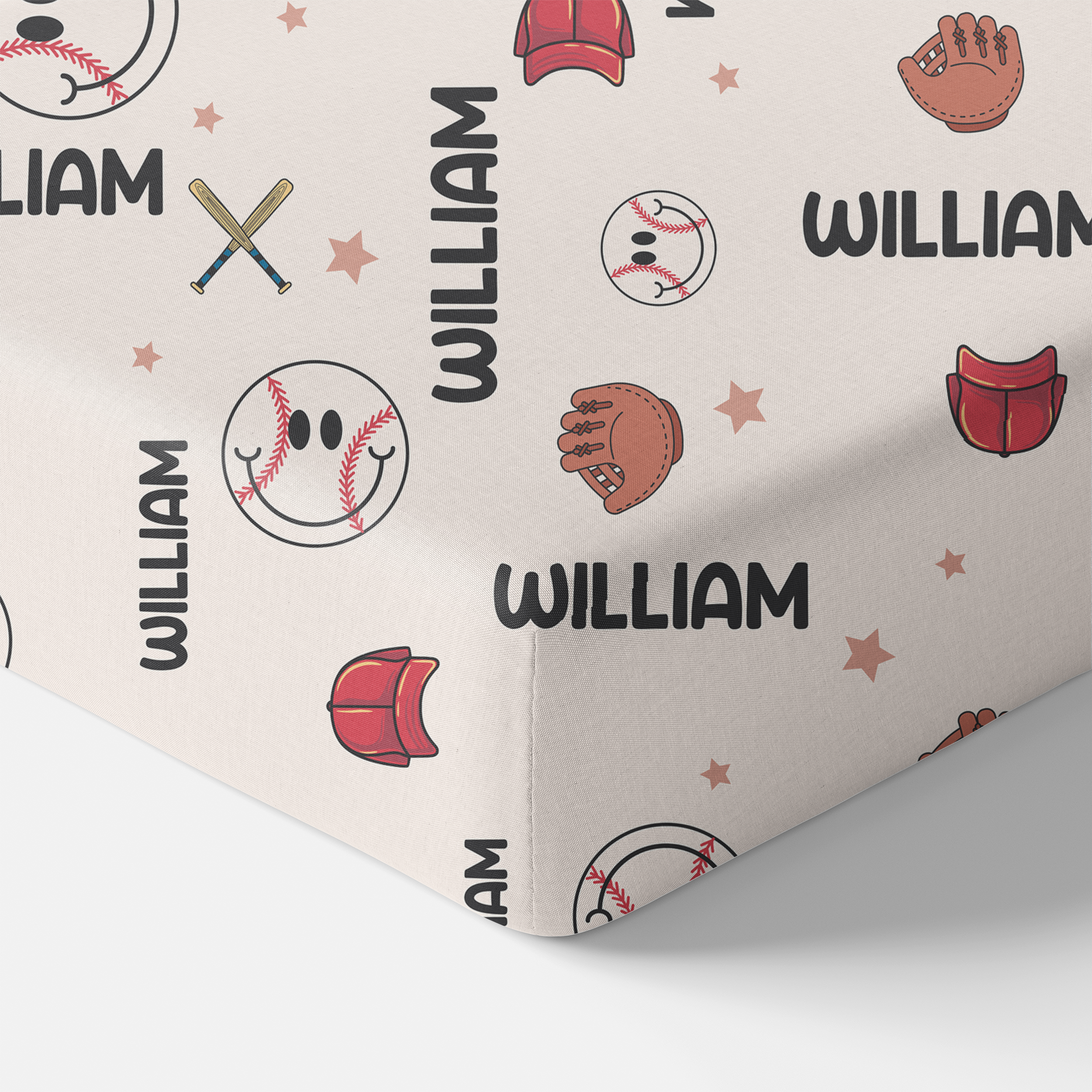 Baseball Personalized Crib Sheet