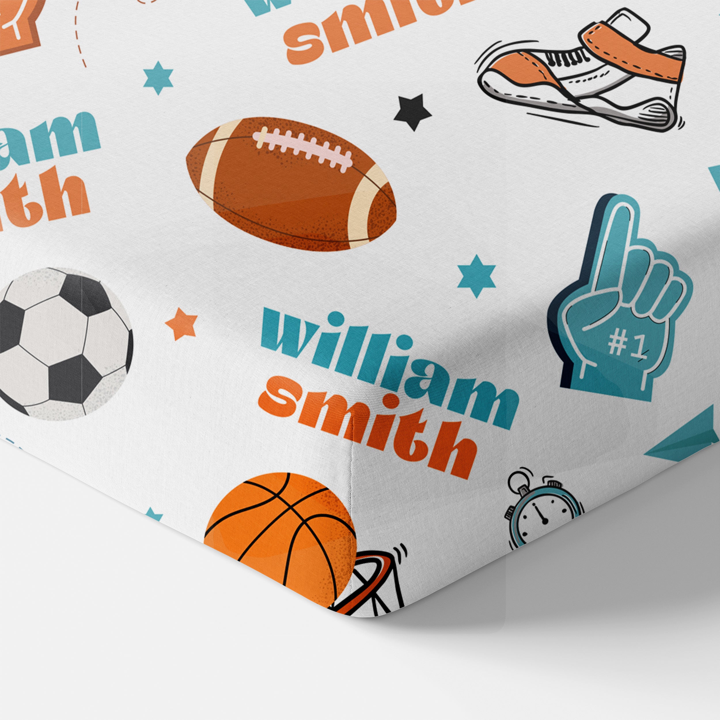 Half Time Personalized Crib Sheet