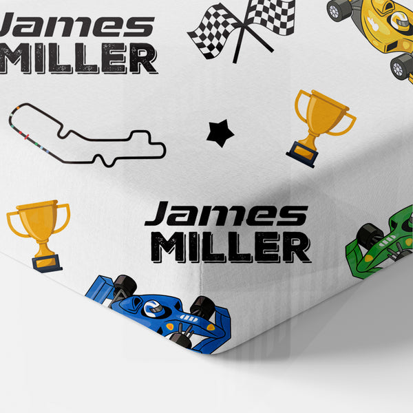 Pit Crew Personalized Crib Sheet